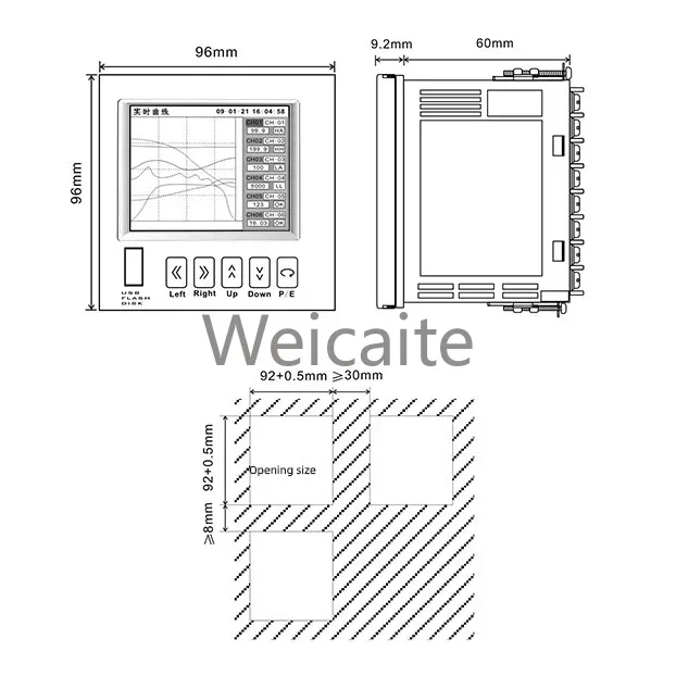 Multi-channel Universal Input Color Temperature Paperless Circular Chart Automatically  Recorder