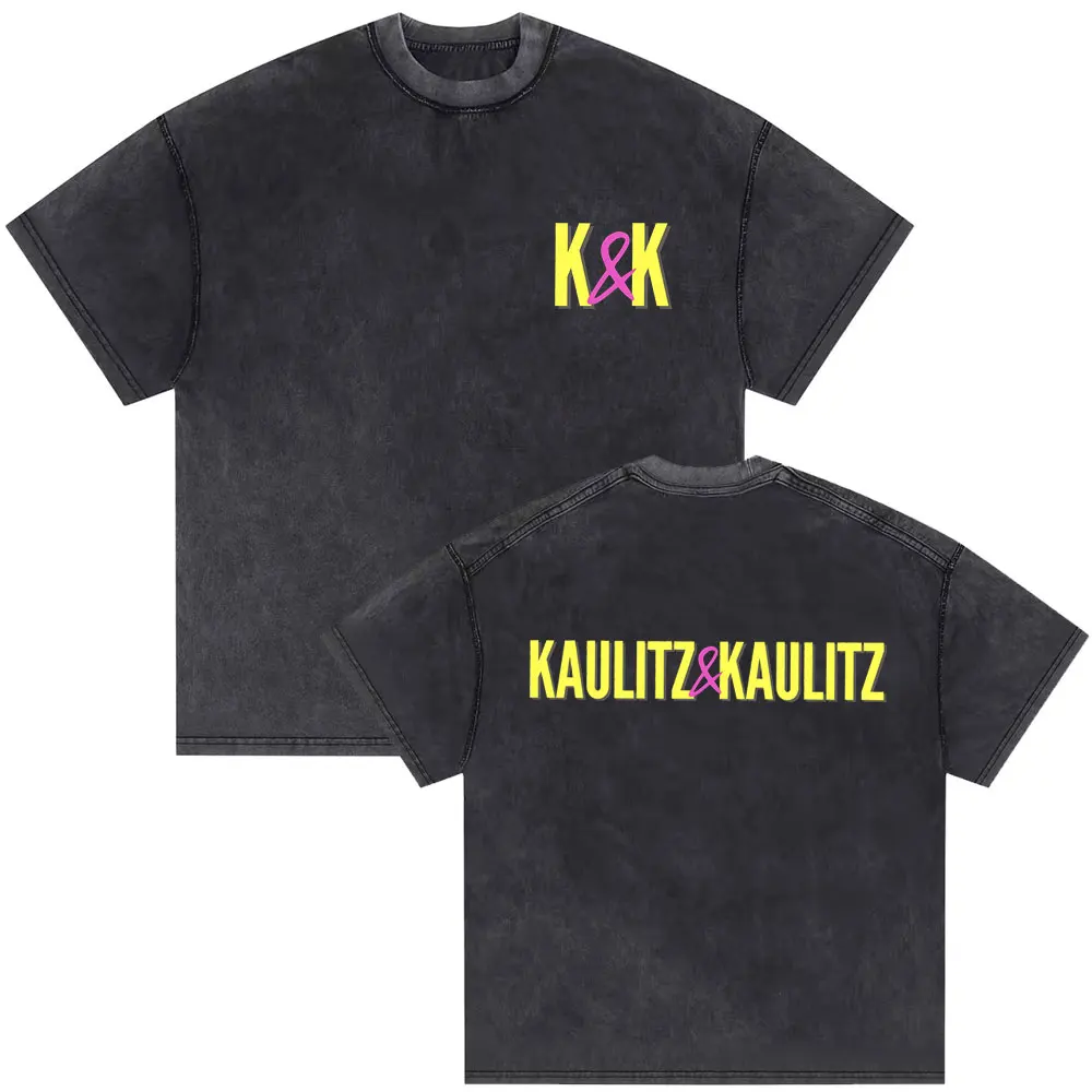 

Washed Vintage German Rock Band Tokio Hotel Kaulitz and Kaulitz Graphic T-shirts Men's Punk Gothic Oversized Tshirt Short Sleeve