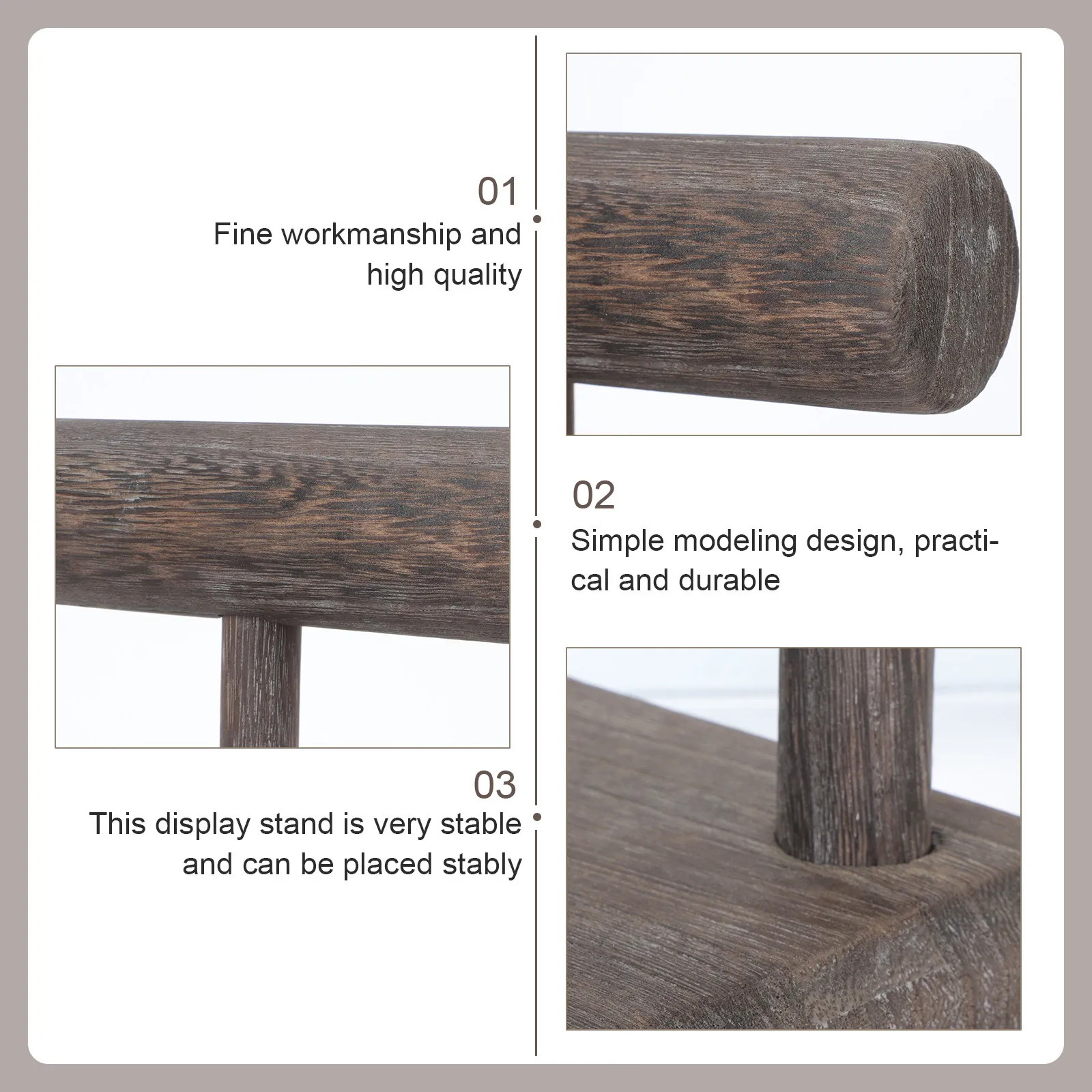 1Pcs Solid Wood Headband Display Stand Jewelry Organizer Rack for Hair Tie Scrunchie Holder Bracelet Storage Rack