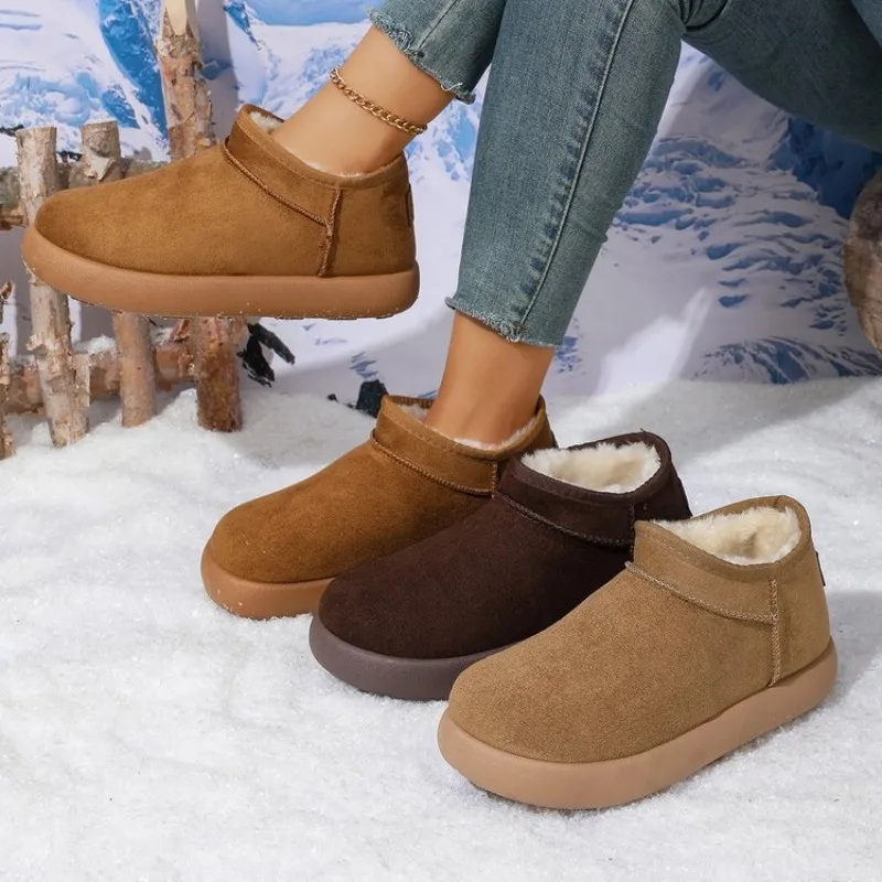 2026 New Winter Fashion Low-cut Warm Comfortable Boots Women Short Shoes Warm Boots Leisure Trend Snow Boots Big Szie 35-41