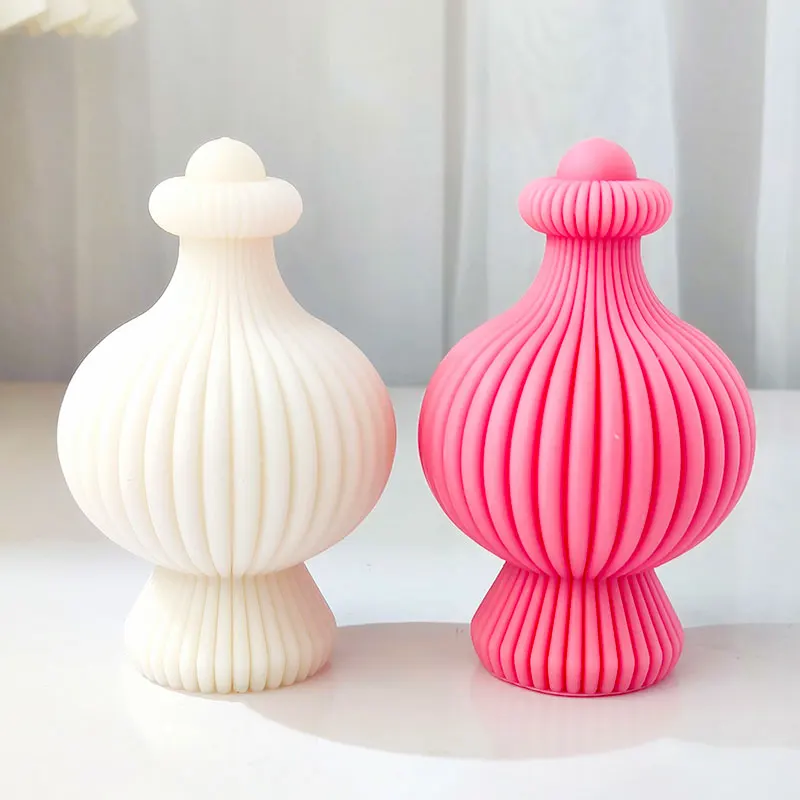 

Mould for classical striped vases, perfume bottles, candles, and aromatherapy gypsum decorations