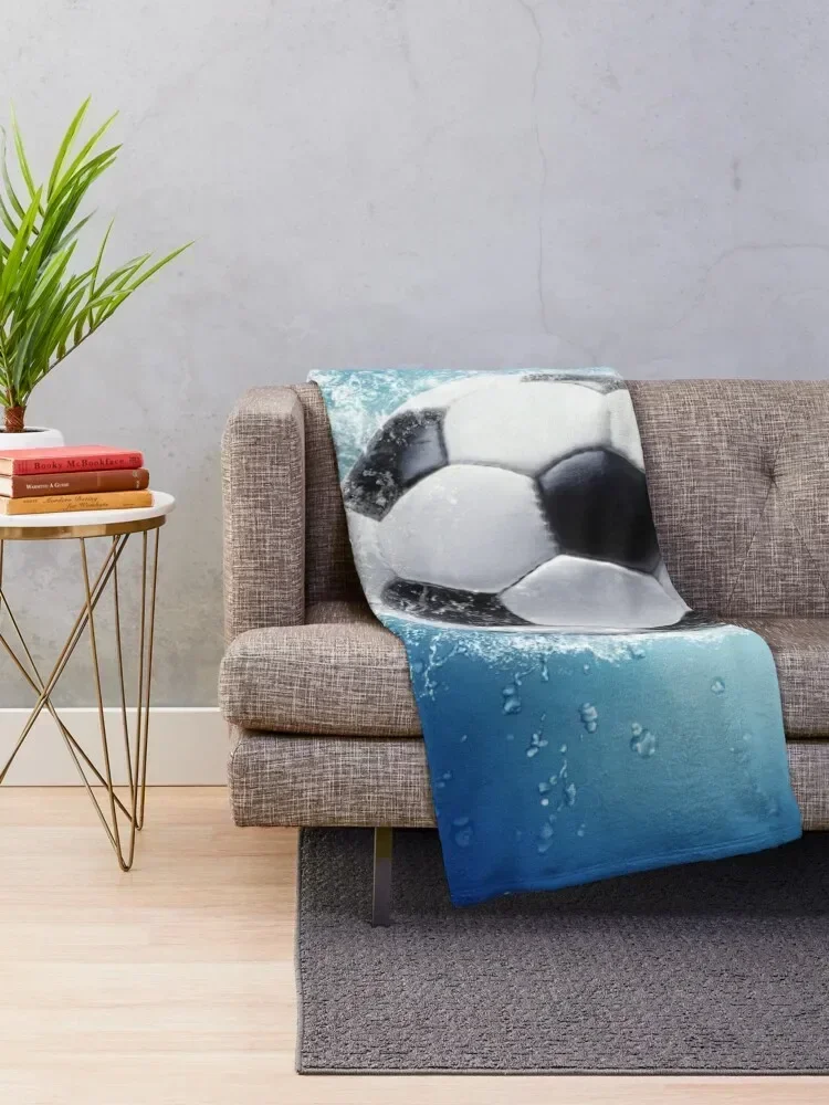 Soccer Water Splash Throw Blanket Decorative Throw Weighted Bed Fashionable Warm Blankets