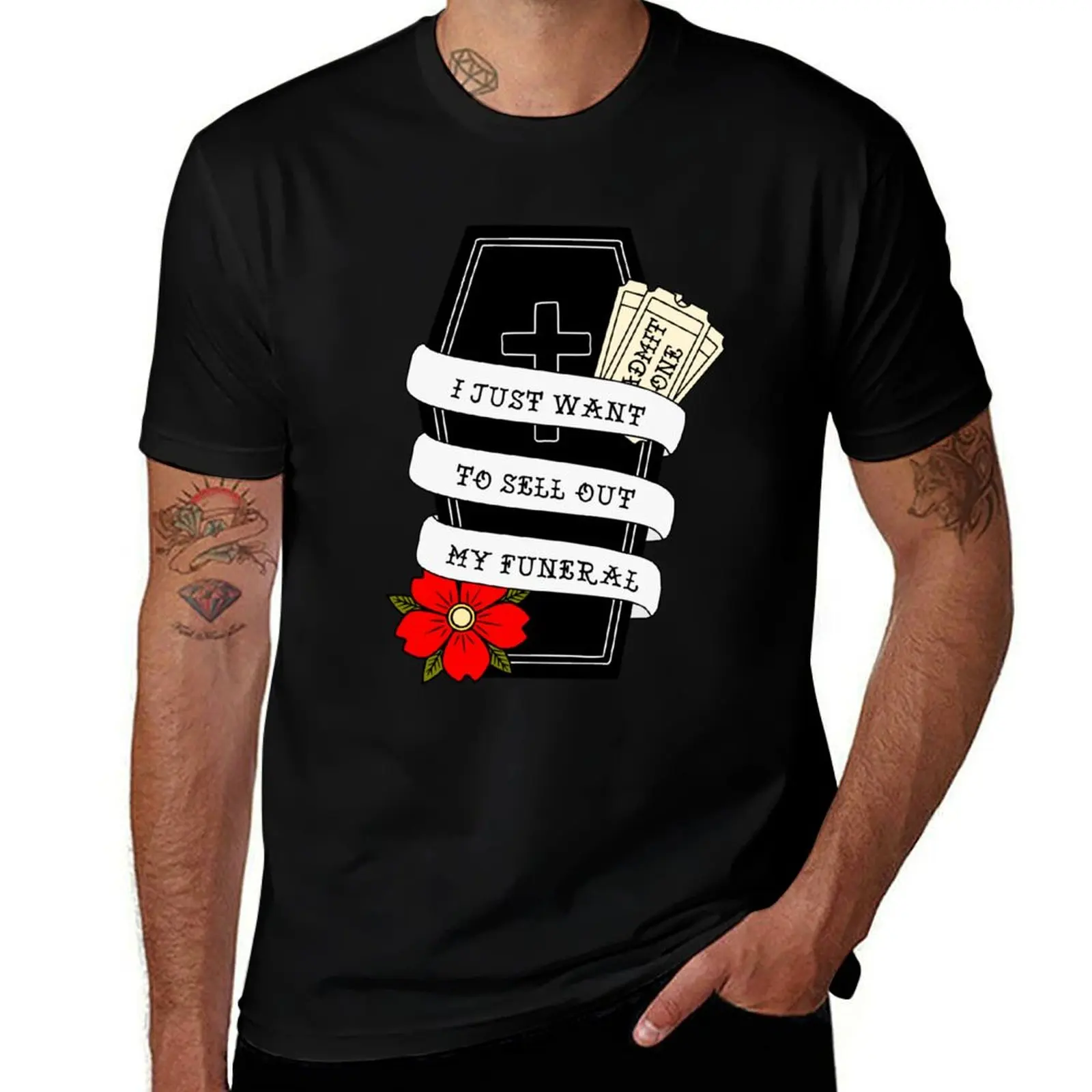 The Wonder Years I Just Want To Sell Out My Funeral T-Shirt Christmas Casual Short Sleeve Top T-Shirt