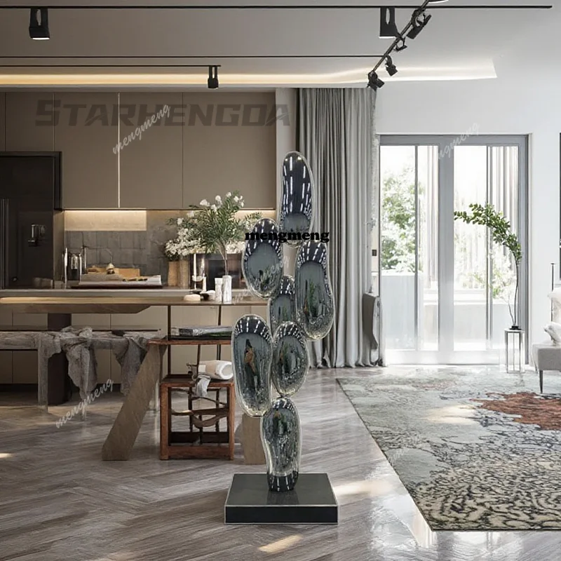 Pebble art stainless steel indoor vegetable sculpture decorative items, suitable for villas, hotel lobbies and living rooms