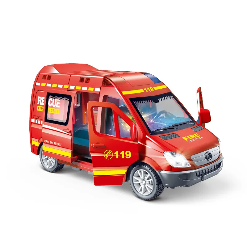Coche de juguete de inercia para niños con luces, música, ciudad, coche, transportador de simulación, camión de bomberos, coche de policía, coche creativo extraíble, regalo para niño