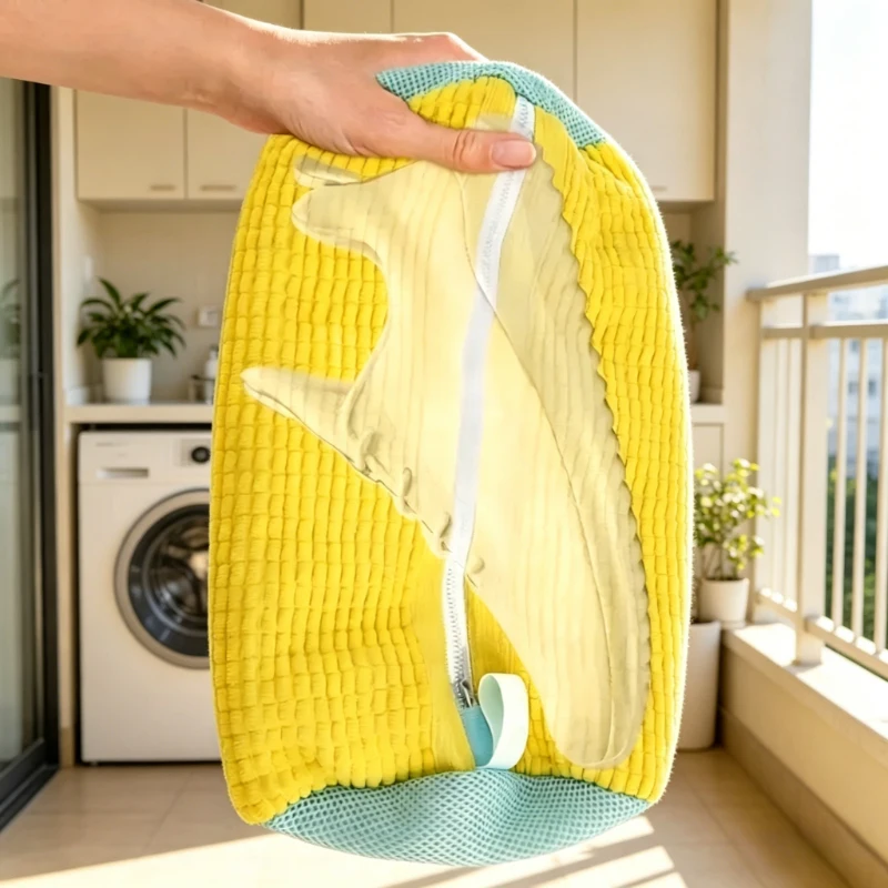 

6PCS shoe washing bags, made of fluffy fiber cotton, easily remove dirt, anti-deformation for daily laundry use