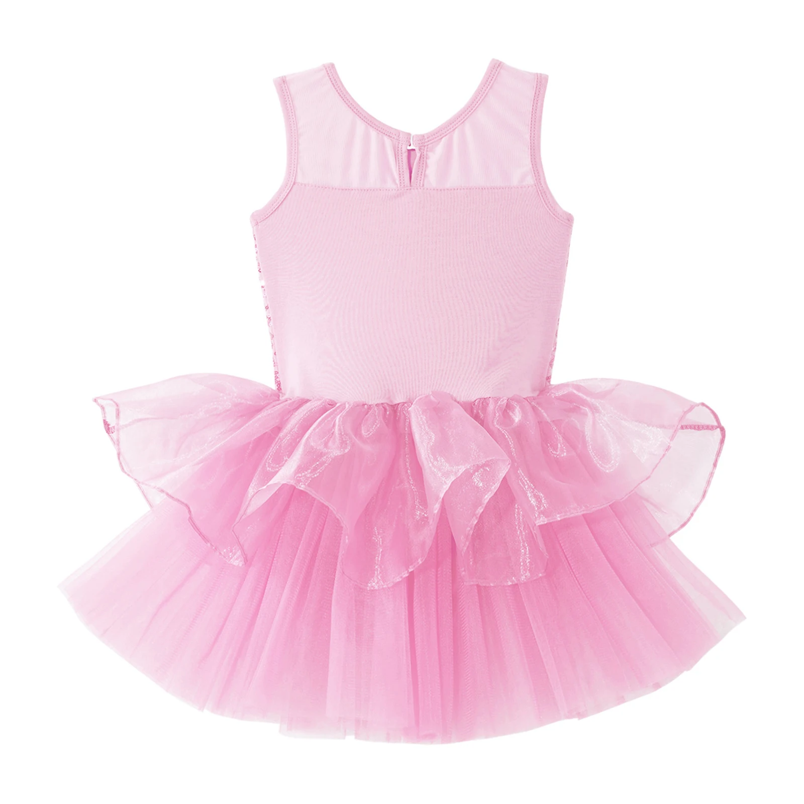 Girls Shiny Sequins Ballet Tutu Dance Dress Sleeveless Rhythm Gymnastics Artistic Skating Ballerina Costume Leotard Dress