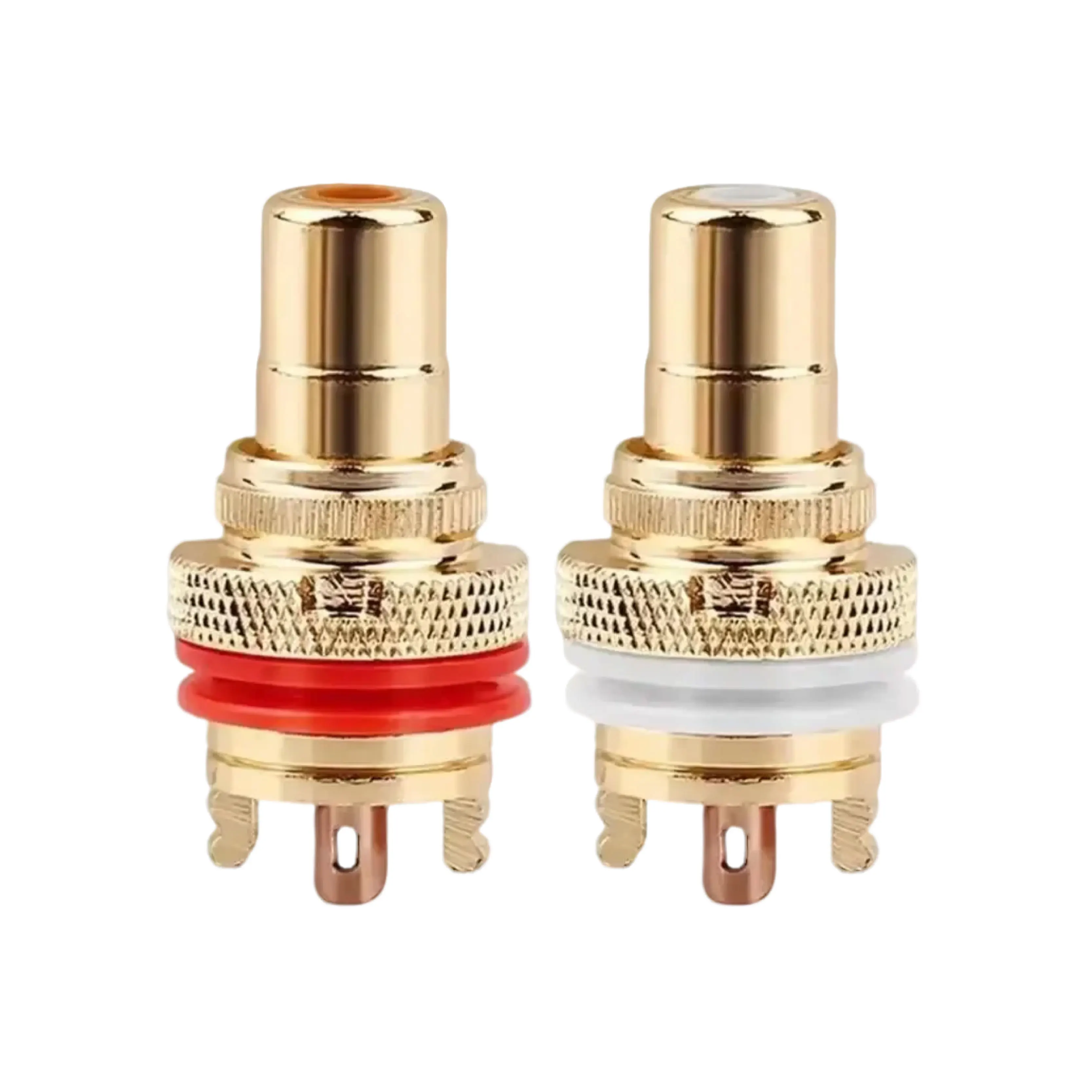 Gold Plated Brass Jack Socket CMC RCA Female Terminal Plug for Audio Video Signal Panel Chassis Mount