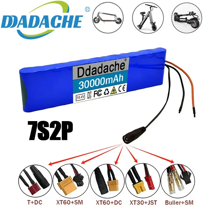 7S2P 29.4V 30000mAh 24v Electric Scooter Battery Lithium Electric Scooter 500W Electric Scooter Battery 24v 7s2p Battery