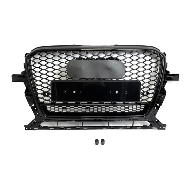 For Q5 2013-2017 RSQ5 Style Car Front Bumper Grill Mask Radiator Grille Racing Grills upgrade Gloss Black Quattro Honeycomb Mesh