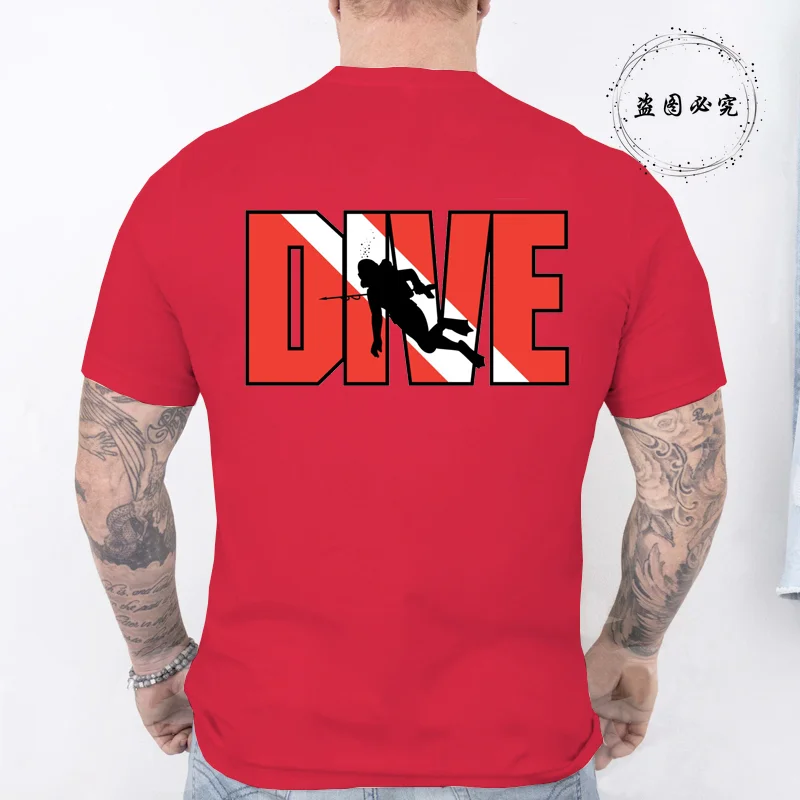 New Fashion T Shirt for Men Casual Short Sleeve Hip Hop Streetwear SCUBA Dive Print Tee Shirt Pullover Mens Women T-shirt Tops