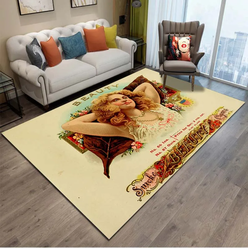 15 Sizes Cuba Cigar Pattern Rugs Carpet for Bedroom Living Room Floor Mat Absorbent Mat Kitchen Home Mats Anti-slip Footpad