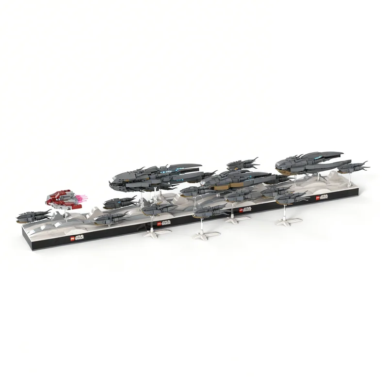 2077pcs MOC Star Battle Ultimate Collector Series Micro Diorama T-6 Shuttle Purrgils Into The Hyperspace Model Building Blocks