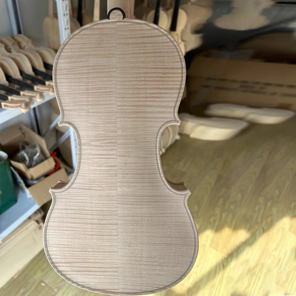 Natural striped maple backboard violin white embryo Stradivarius 1715 unfinished white spruce wood violin 4/4 solid wood DIY