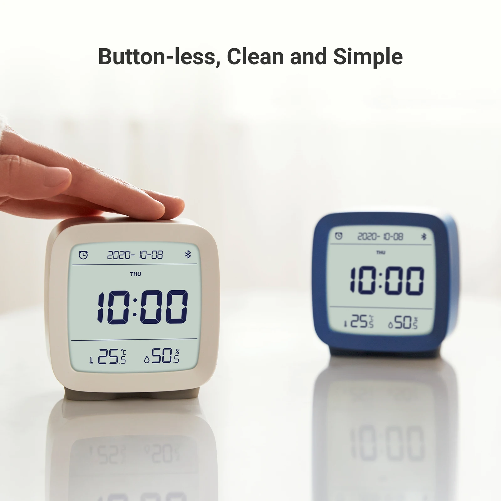 Qingping Smart Bluetooth Digital Alarm Clock with Multiple Alarms, with Temperature and Humidity Display for Bedroom,Table Clock