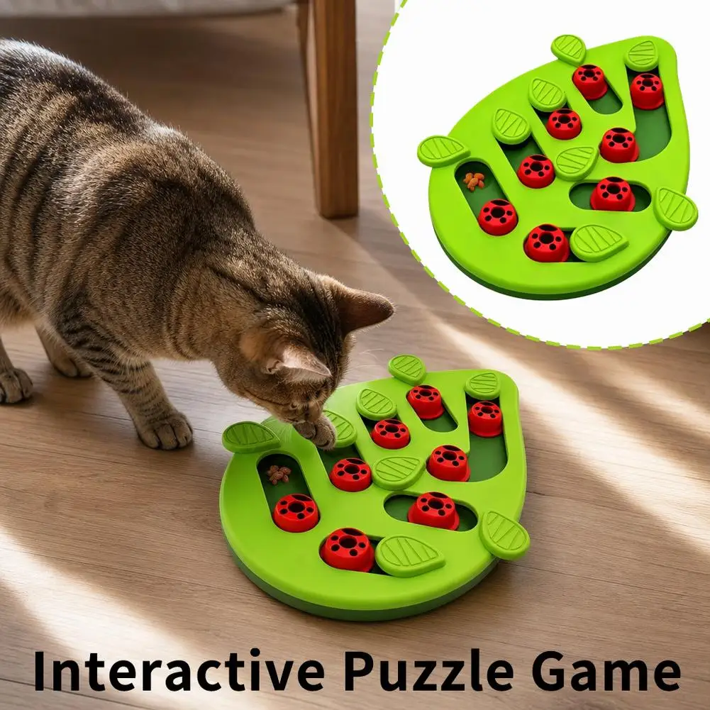 Interactive Cat Puzzle Toys Slow Feeder Smart Game Treat Dispenser Mental Training Board Toy For Cats Dogs Pets