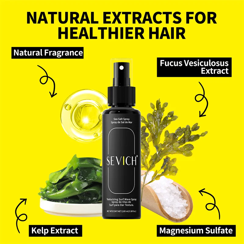 SEVICH Natural Sea Salt Spray for Hair Men & Women Instant Fluffy Volume Hair Styling Spray Strong Holding Non Greasy Hair Spray