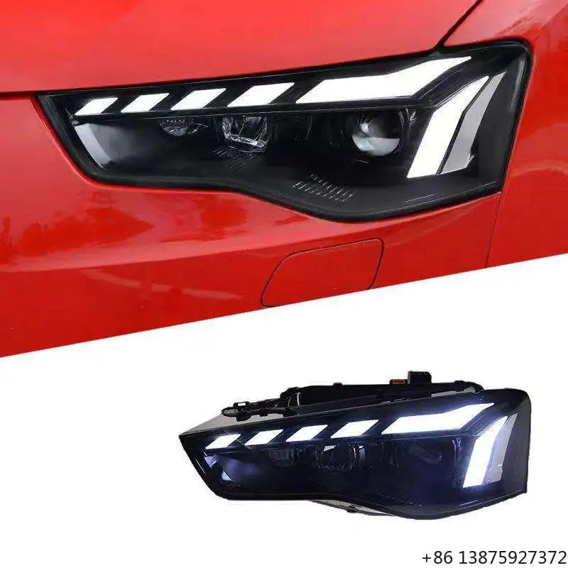 

Фара в сборе для Audi A5 2012-2016 годов выпуска, модифицированная, со светодиодными последовательными синими ДХО и указателями поворота