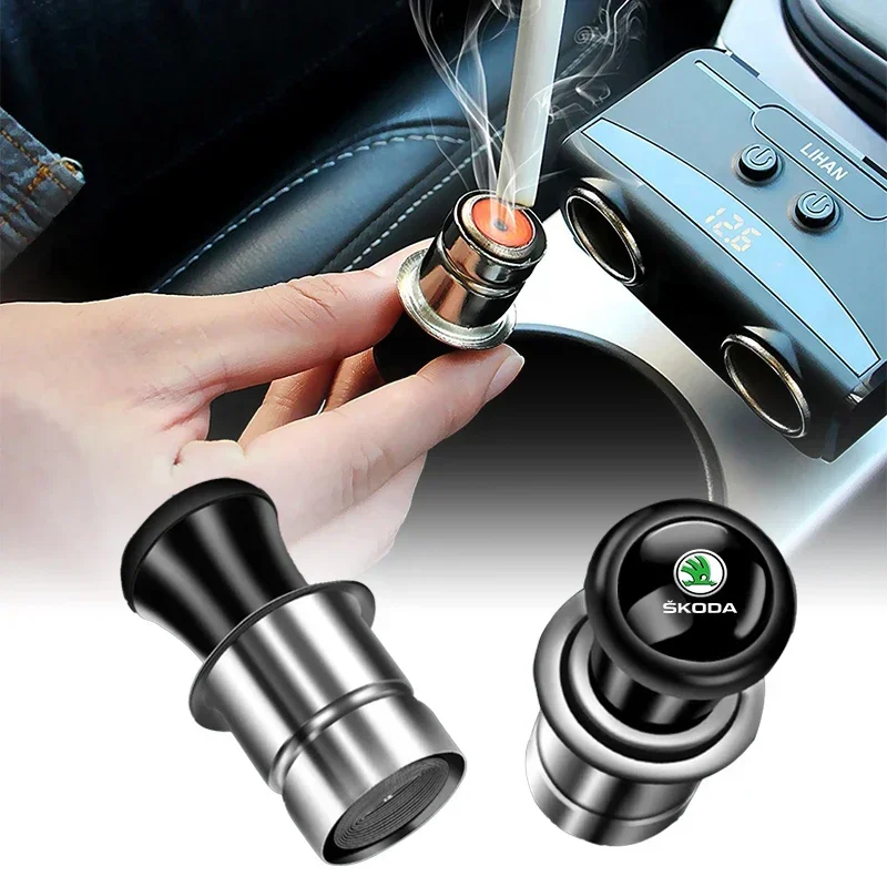Metal Car Windproof Portable flameless Cigarette Lighter For Skoda Octavia MK2 MK3 2 3 MK 4 A7 Fabia Karoq Kodiaq Superb Rapid