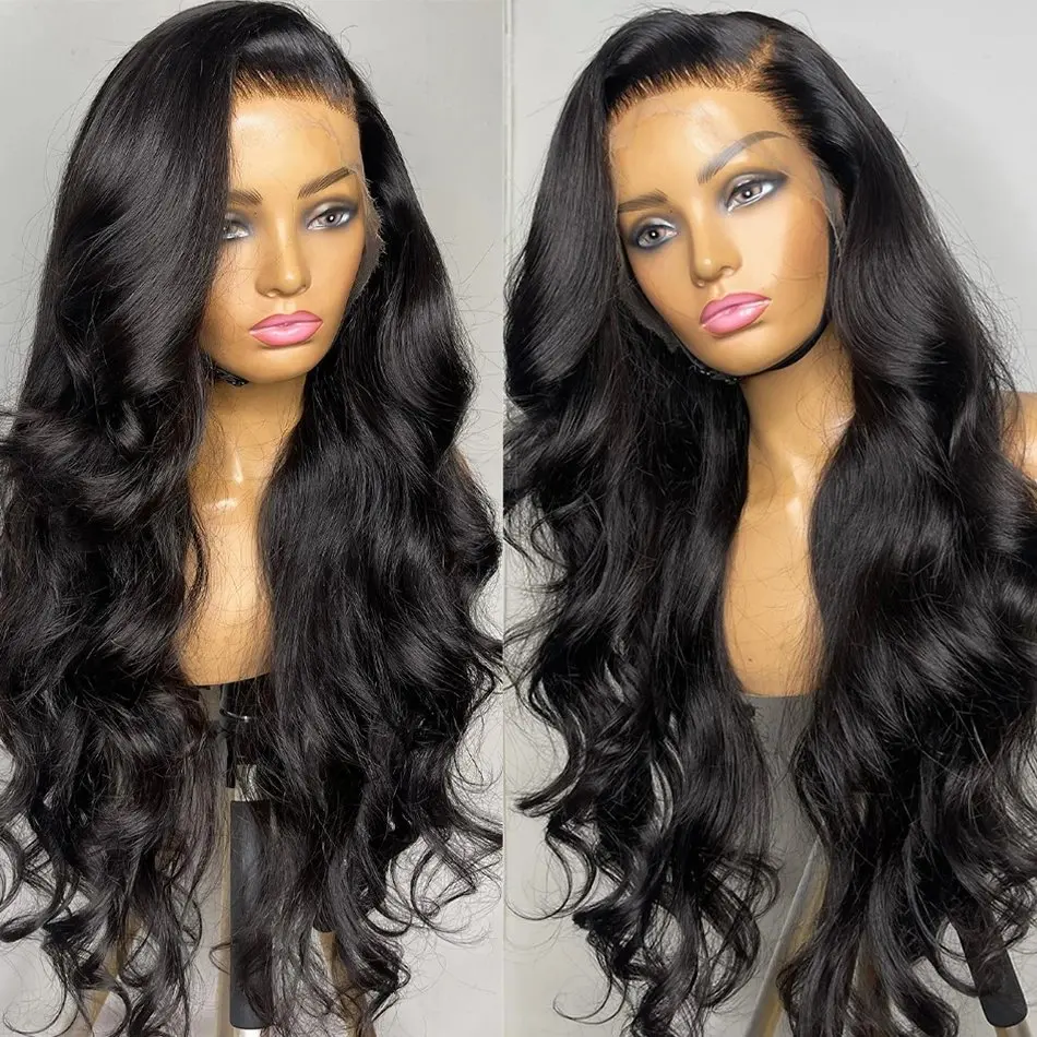 Rosabeauty 150% Body Wave HD 13X6 Lace Frontal Human Hair Wigs 13X4 Transparent Lace Front Body Wave Wig 32 Inche Nature Color