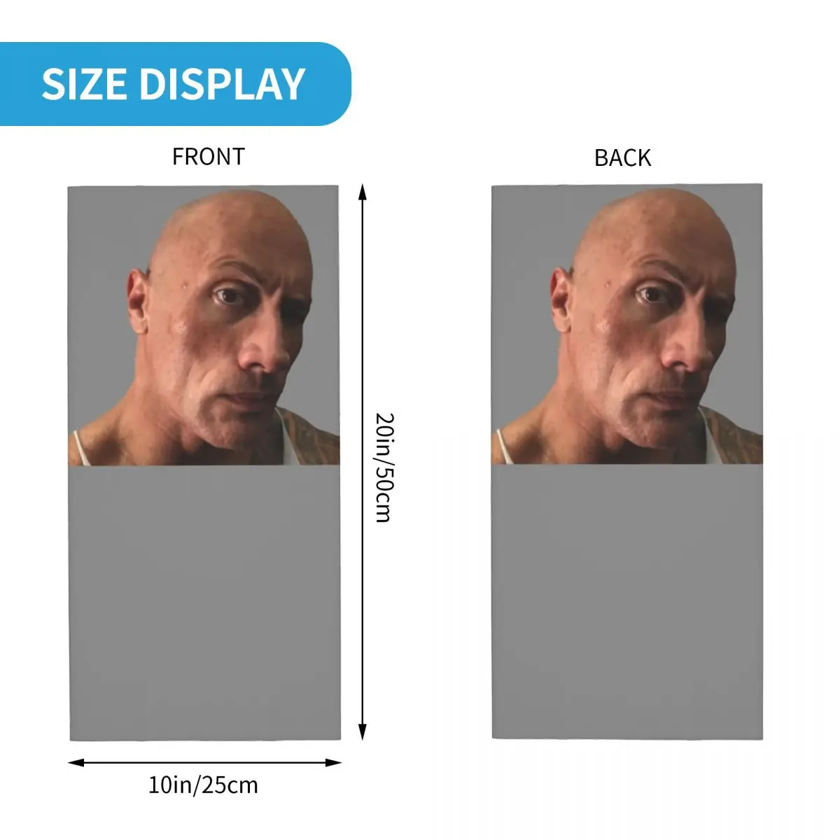 カスタム眉毛ミーム ドウェイン・ザ・ロック・ジョンソン バンダナ 冬用ネックウォーマー メンズ 防風 ラップ フェイススカーフ ハイキング用 ゲイター ヘッドバンド