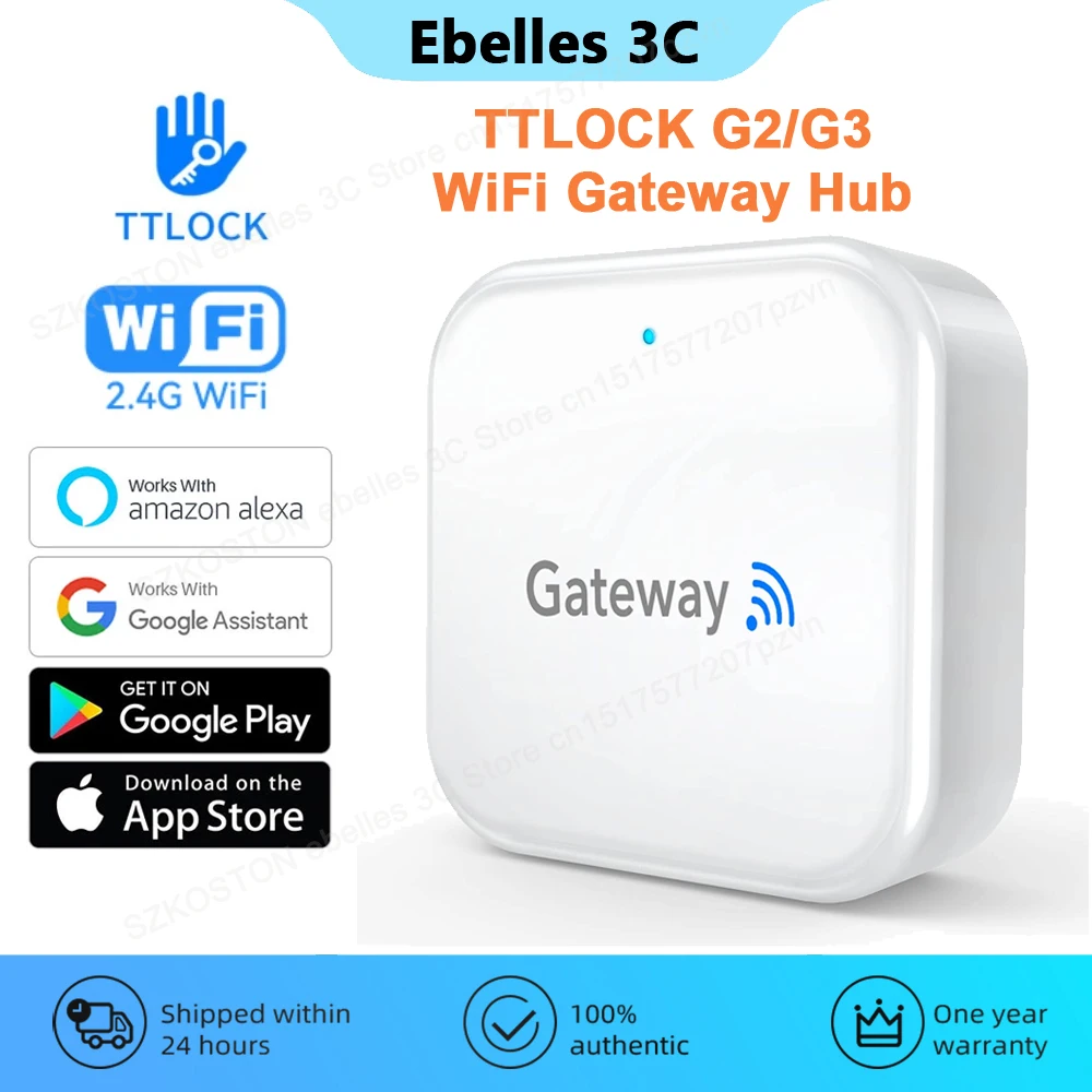 TTLOCK APP G2/G3 WiFi Gateway Hub Smart Door Lock Unlock Bluetooth to Wi-Fi Converter Smart Home Bridge Voice for Alexa Google