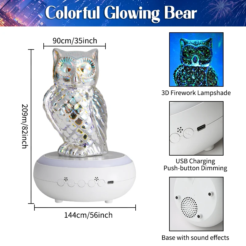 The highly atmospheric owl-shaped 3D ambience light. Once its gorgeous lights are on, the space is as beautiful as a picture.