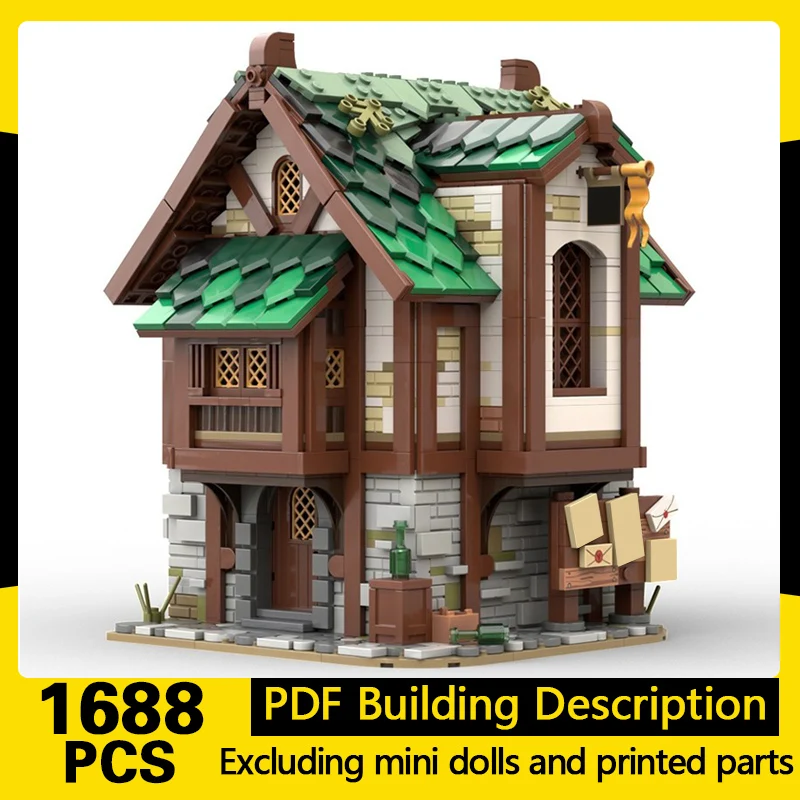 

Medieval Castle Model MOC Building Bricks Small Tax Office Modular Technology Gifts Holiday Assemble Children Toys Suit
