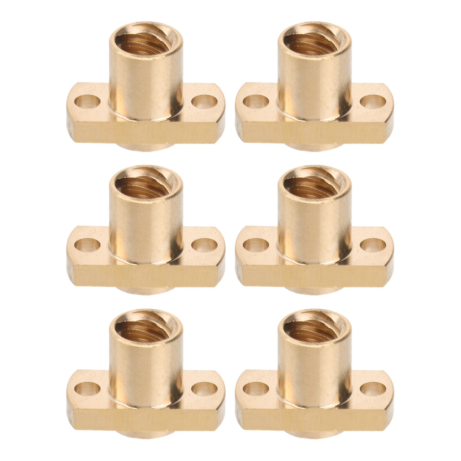 

6 Pcs 3D Printer Lead Screw Nut Trapezoidal Screw Copper Material Long Lasting Suitable for 3D Printers Stepper