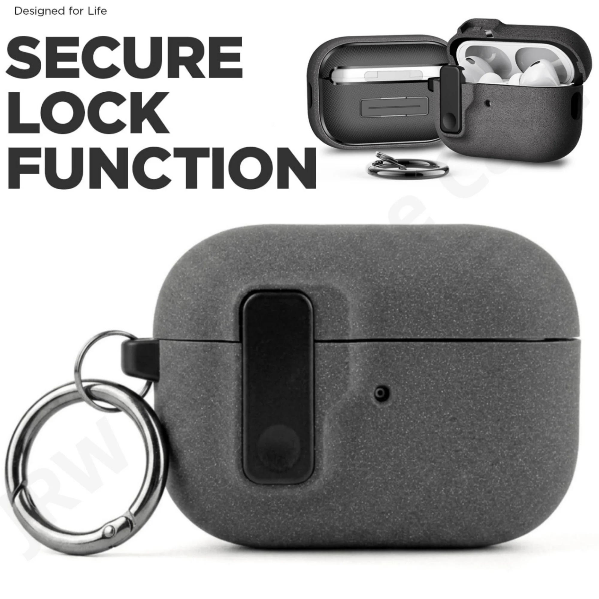 Case For Airpods 4 Shockproof Security Lock Protective Cover with Keychain For Airpods Pro 2 2nd Generation For AirPods Pro Case