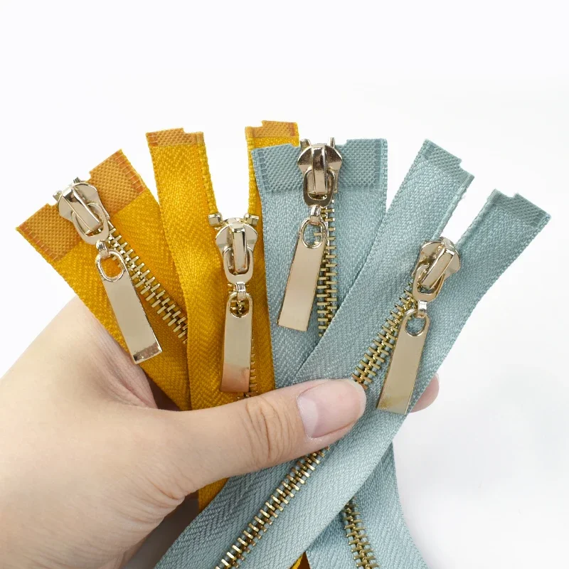 Meetee 80/100/120cm Double Slider 5# Metal Zipper for Jacket Coat Sewing Zippers Repair Kits DIY Clothing Auto Lock Zip Closure