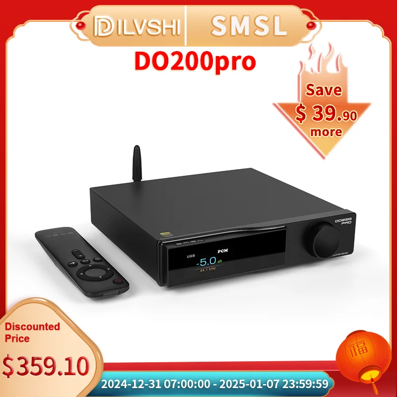 SMSL DO200 PRO Hi-res Audio DAC 12x CS43131 DAC Chips BT5.1 HDMI-ARC Decoder For TV PS4 PS5 Switch Pre-Amp PCM768kHz DO200pro