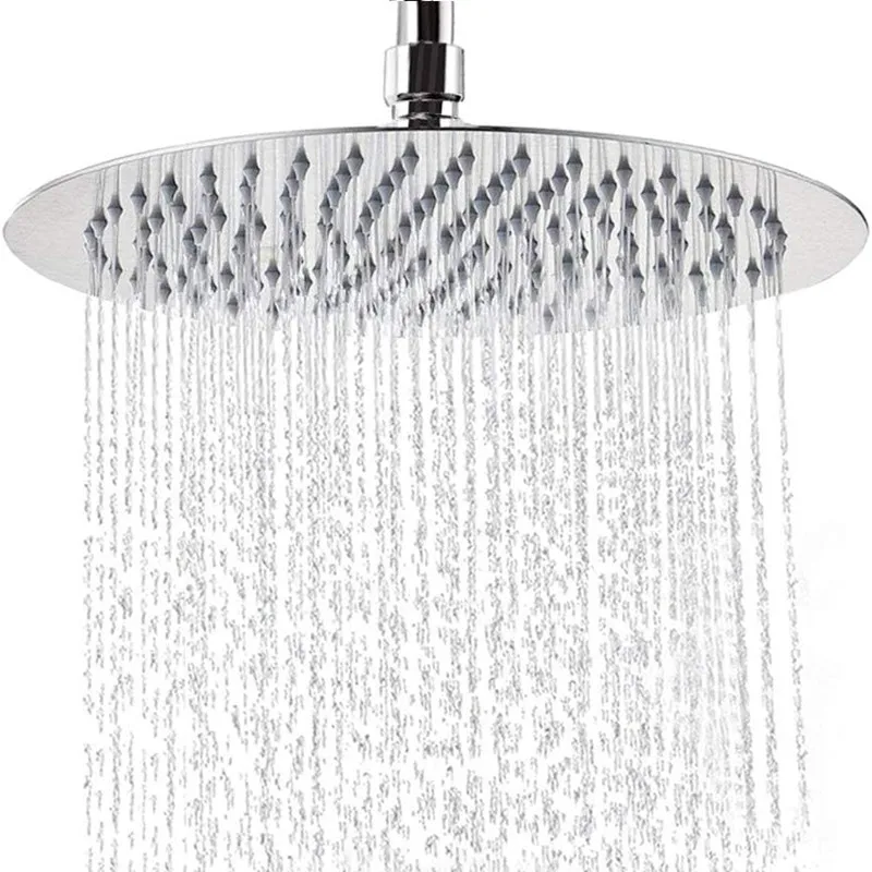 Stainless Steel Square Rain Top Shower Head Ultra-Thin 4/6/8/10/12Inch Round bathroom Rainfall Showerhead Showers Accessories