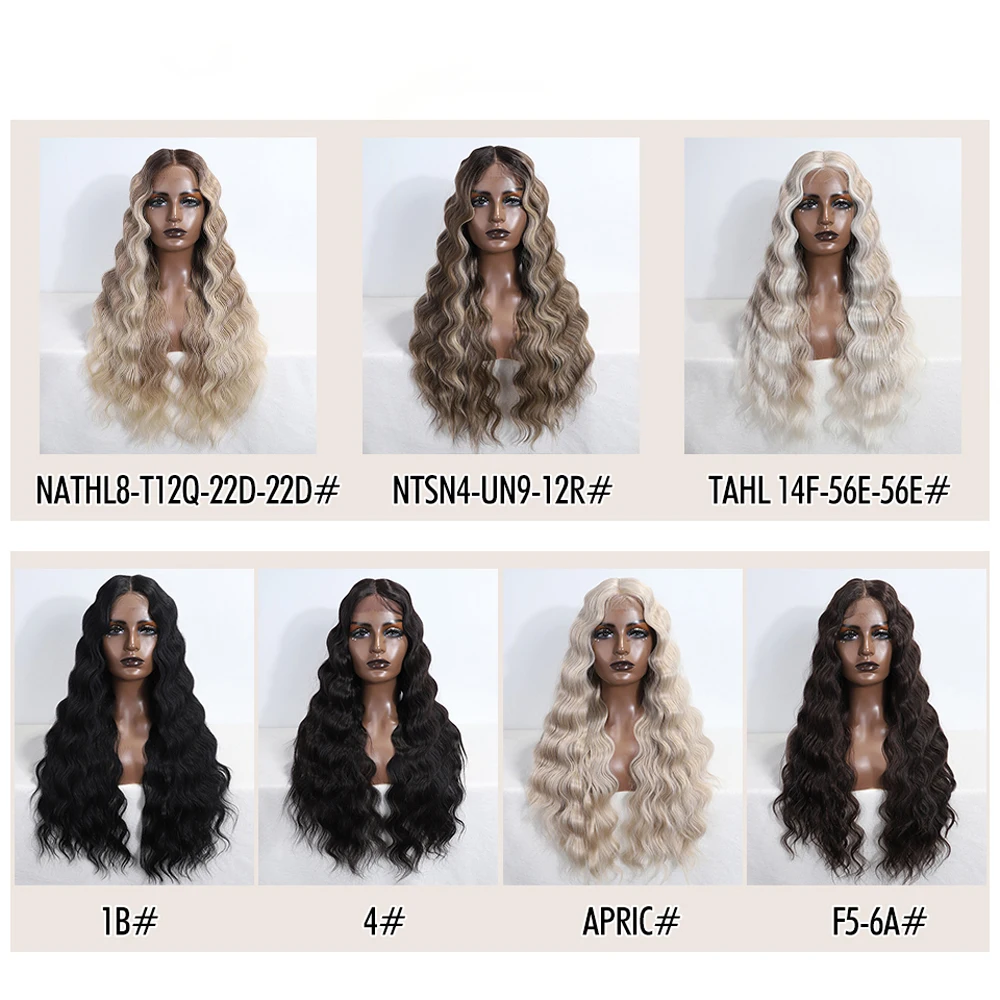 Synthetic Lace Front Wigs 28 Inch Long Wavy Middle Part Pink Black Lace Wigs For Black Women Heat Resistant Cosplay Wig