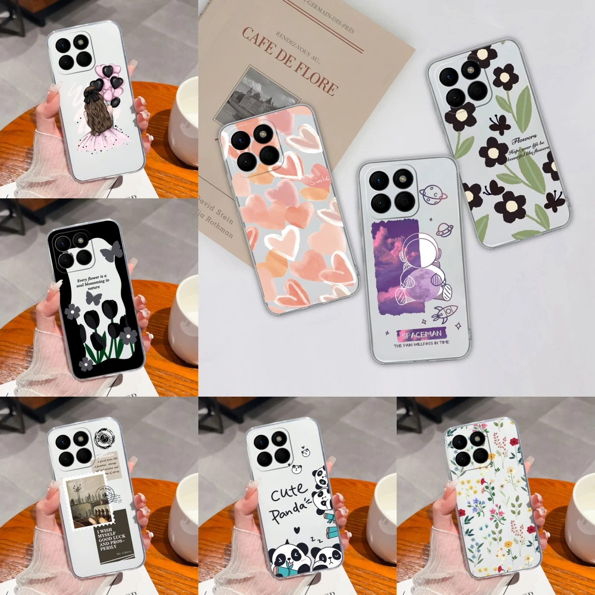 Cases For Honor X8b Beautiful Flower New Design Style Cover Transparent TPU Soft Bumper For Honor X 8b 6.7 Inches Amusing Fundas