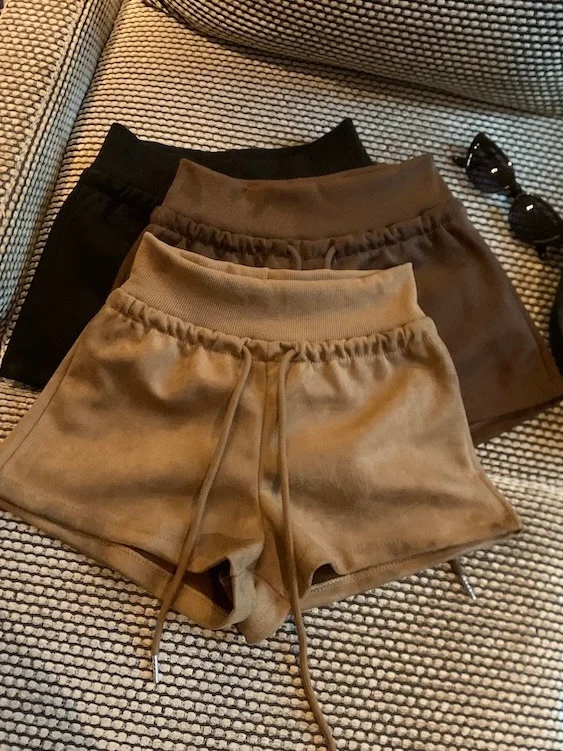 

Женские спортивные брюки с высокой талией, А-силуэт, широкие штанины, кофейного цвета, для осени и зимы, базовый слой