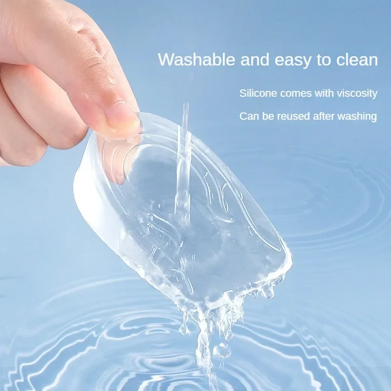2PCS ซิลิโคนที่มองไม่เห็นความสูงเพิ่ม Insoles เจล Heel Lifting Inserts โปร่งใส Foot Care Protector ยืดหยุ่นใส่รองเท้า 3 ซม