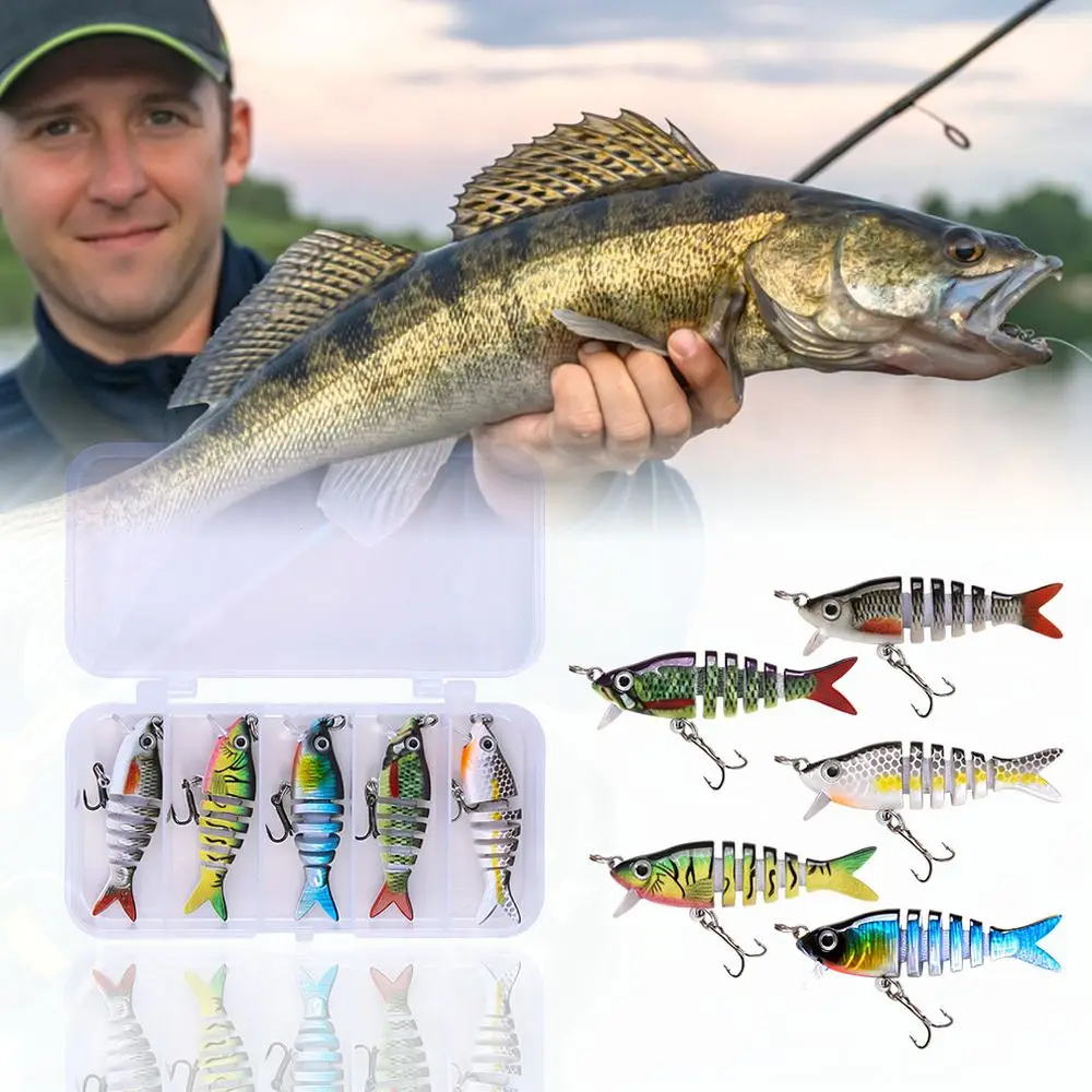 5.5cm 4.5g Lifelike Segmented Fishing Lure Bionic Hard Bait With Diving Lip For Bass Perch Predator Fish Tackle