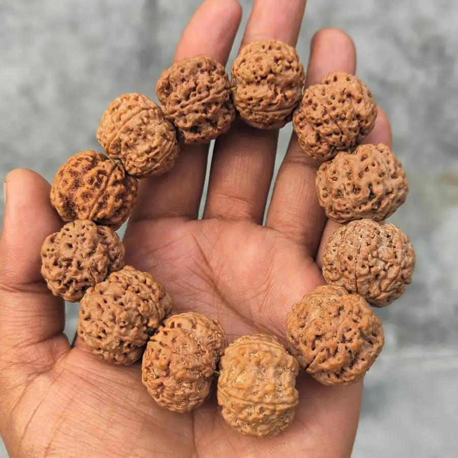 

20MM Handmade Rudraksha bead bracelet,men's cuff button bracelet,Ramadan prayer bead,women's meditation,holiday gift,daily wear