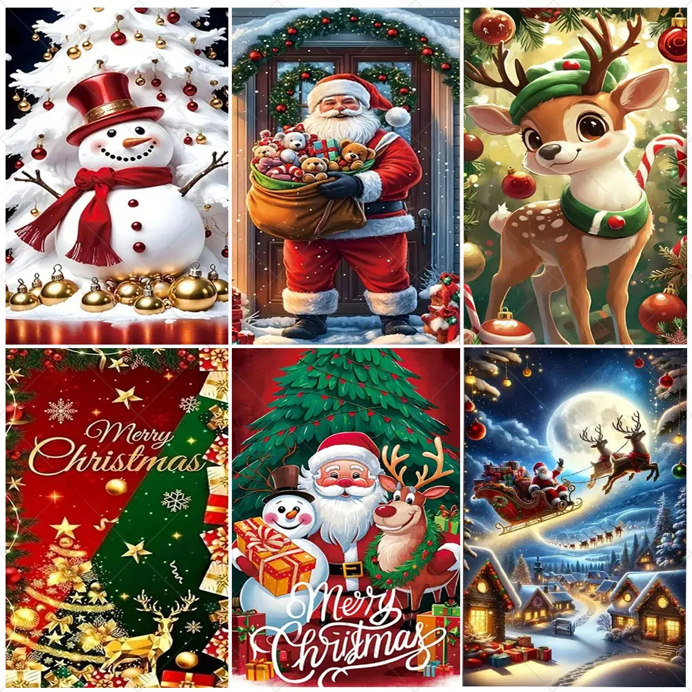 

Christmas Background Party Supplies Vertical Decoration Cloth Santa Claus Reindeer Snowman Decor Backdrop Photo Shoot Props