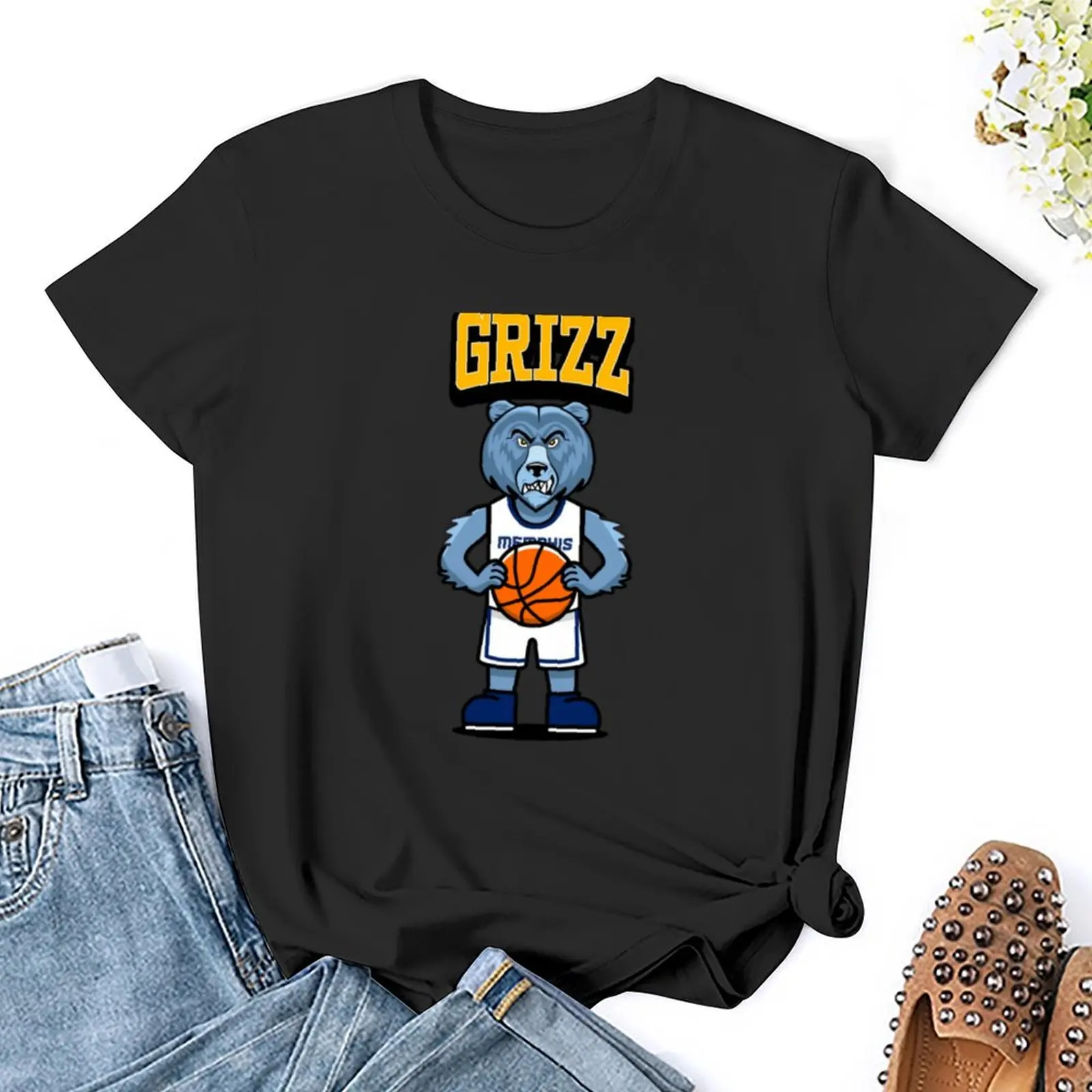 Grizz! T-Shirt graphics vintage clothes animal print shirt for girls t-shirts for Women loose fit