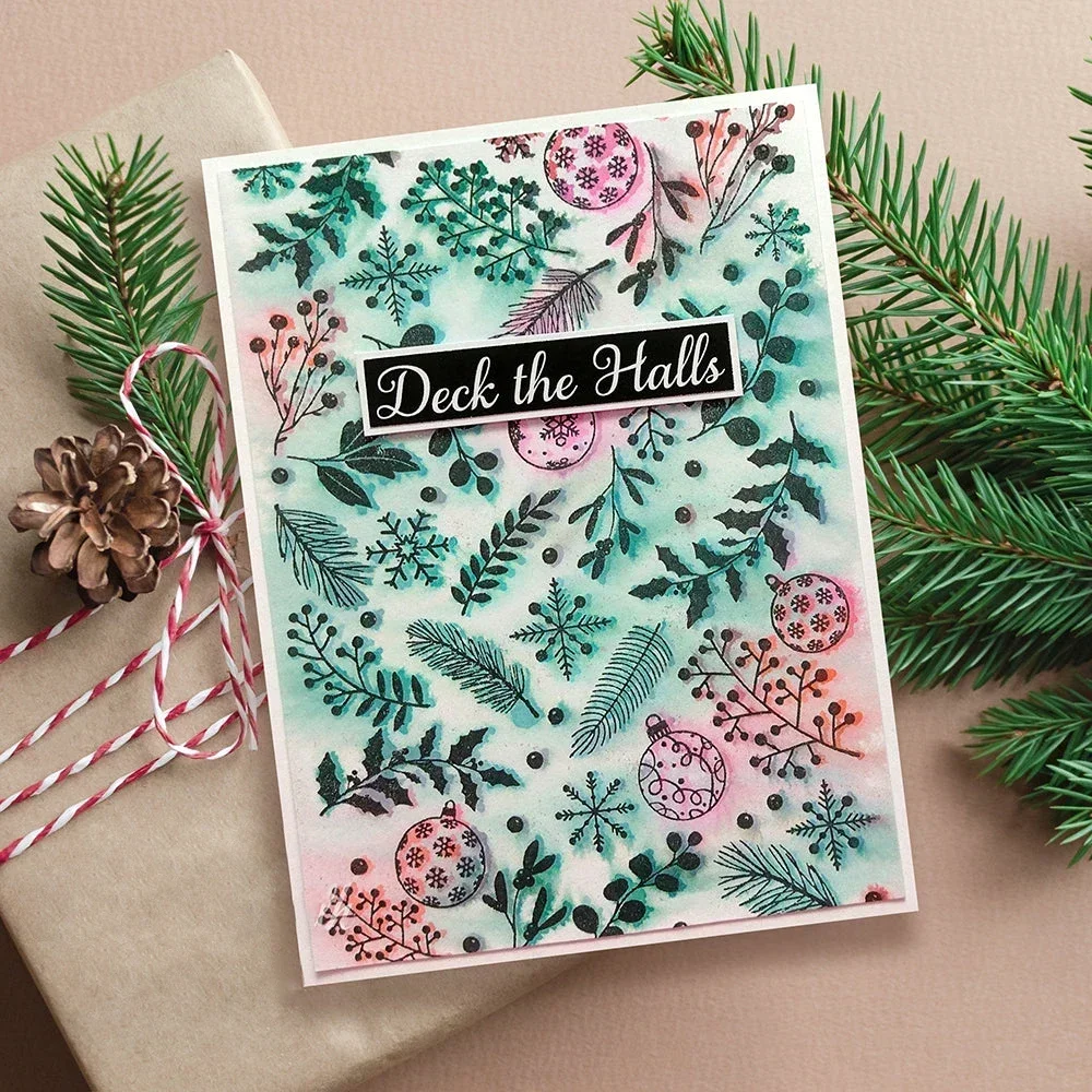 Christmas Fronds Snow Yuletide Weave Clear Stamps Gnomes Sentiment Words Stamp For DIY Scrapbooking Decoration Craft Card Making