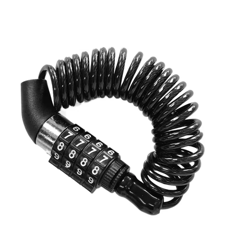 

Glb 1PCS Password Helmet Lock Cable Chain Bicycle Motorcycle 4-Digit Anti-Theft Wire Rope Durable Portable Safety