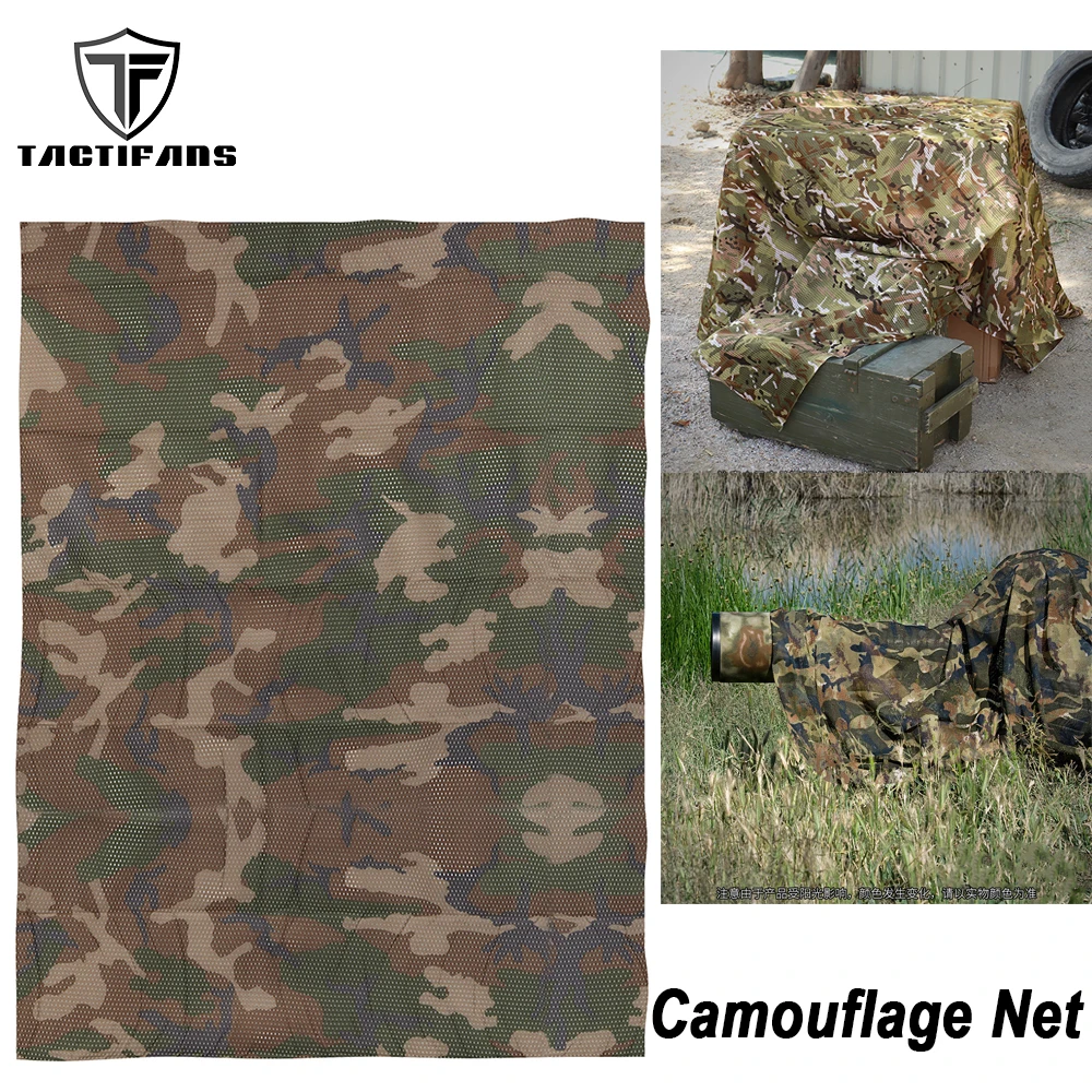 Tactical Concealment Netting 1.5*2m Camouflage Net Outdoor CS Wargame Hiding Portable Lightweight Army Shade Net Polyester Fibre