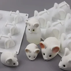 Molde de silicona con forma de ratón y conejo para repostería, utensilio de cocina para hornear pasteles, postres, Chocolate, Fondant, herramientas de bricolaje