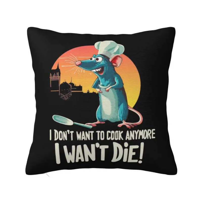 

Luxury Ratatouille Chef Remy Cushion Cover 45x45cm Soft Throw Pillow Case for Sofa Car Square Pillowcase Living Room Decoration