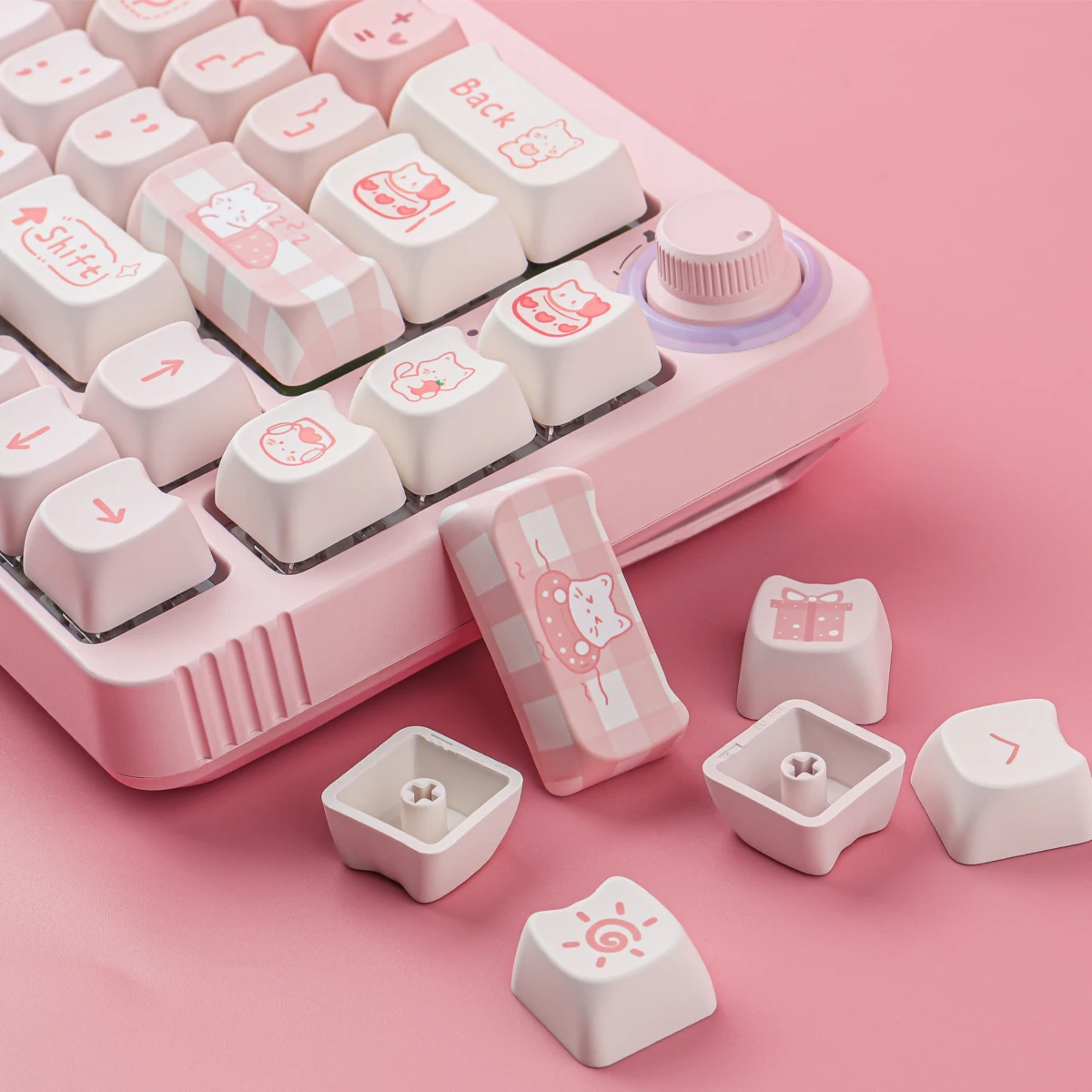 Party Kitten Keycaps 142 Key PBT Material Keycaps MAO Profile DYE-SUB Cute Personalized For MX Switch Mechanical Keyboard Keycap