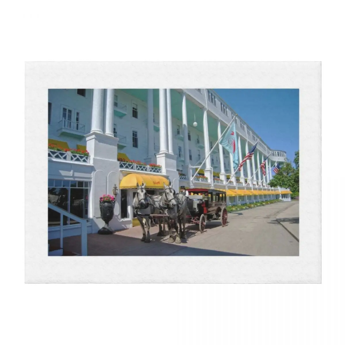 

Carriage at the Grand Hotel, Mackinac Island, Michigan Throw Blanket Kid'S Sofa Quilt Stuffeds Plush Blankets