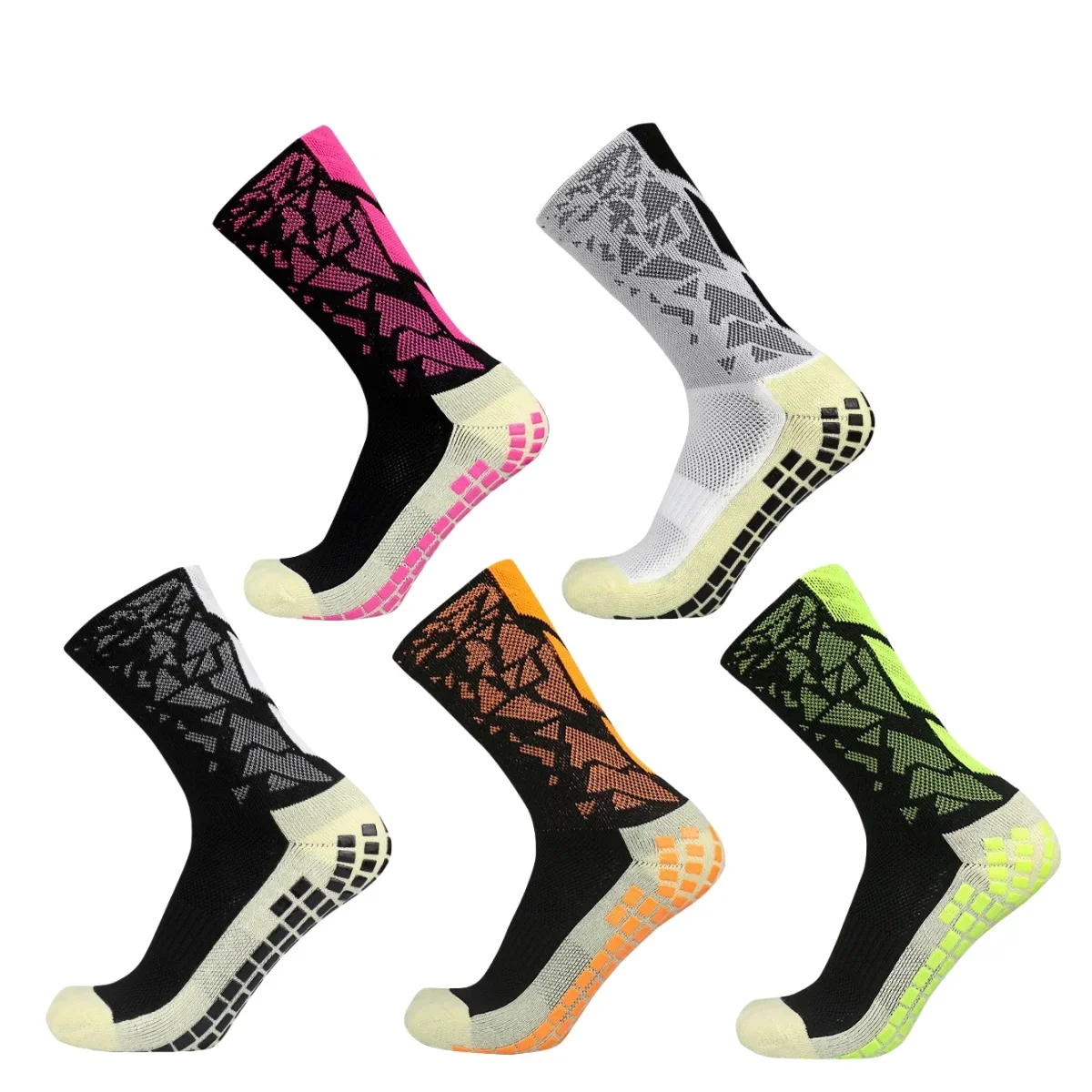 

2 Pairs Professional Men Women Camouflage Arrow Soccer Socks Breathable Sports Silicone Anti Slip Grip Football