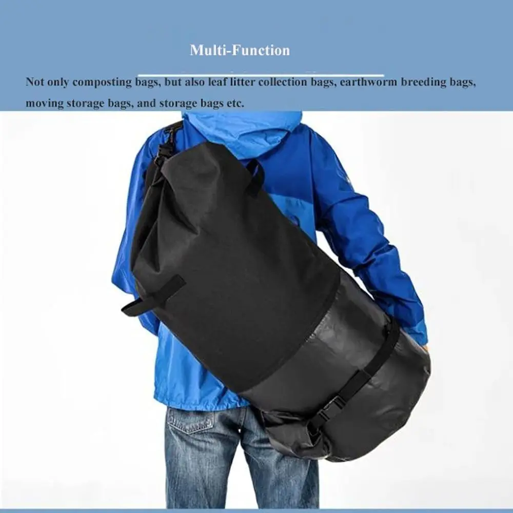 سلة سماد خارجية سعة 20 جالونًا مع ميزان حرارة، وأكياس نفايات ساحة شديدة التحمل للاستخدام في الحديقة والفناء #6